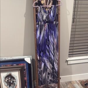 Purple and Black Maxi Dress with Artistic Design